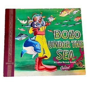 VINTAGE RARE 1948 BOZO UNDER THE SEA MULTIPLE RECORD SET & STORY‎ BOOK 10”